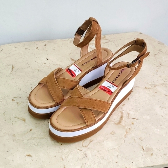 New Lucky Brand Darli Slingback Sandal, Size 10 in Dusty Sand Leather - Picture 11 of 12